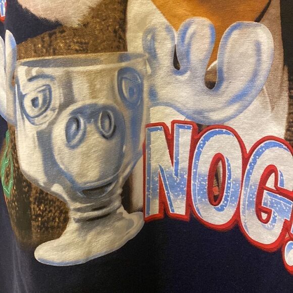 National Lampoons Christmas Vacation  Blue Dont Hog The Nog T-Shirt  XL - Picture 5 of 11